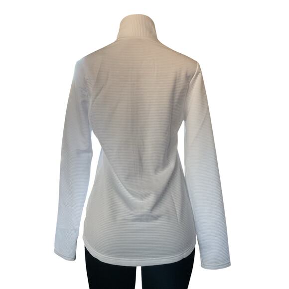 NWT Adidas Women’s White Ribbed Full Zip Jacket • Golf Activewear • Size M - Picture 3 of 8